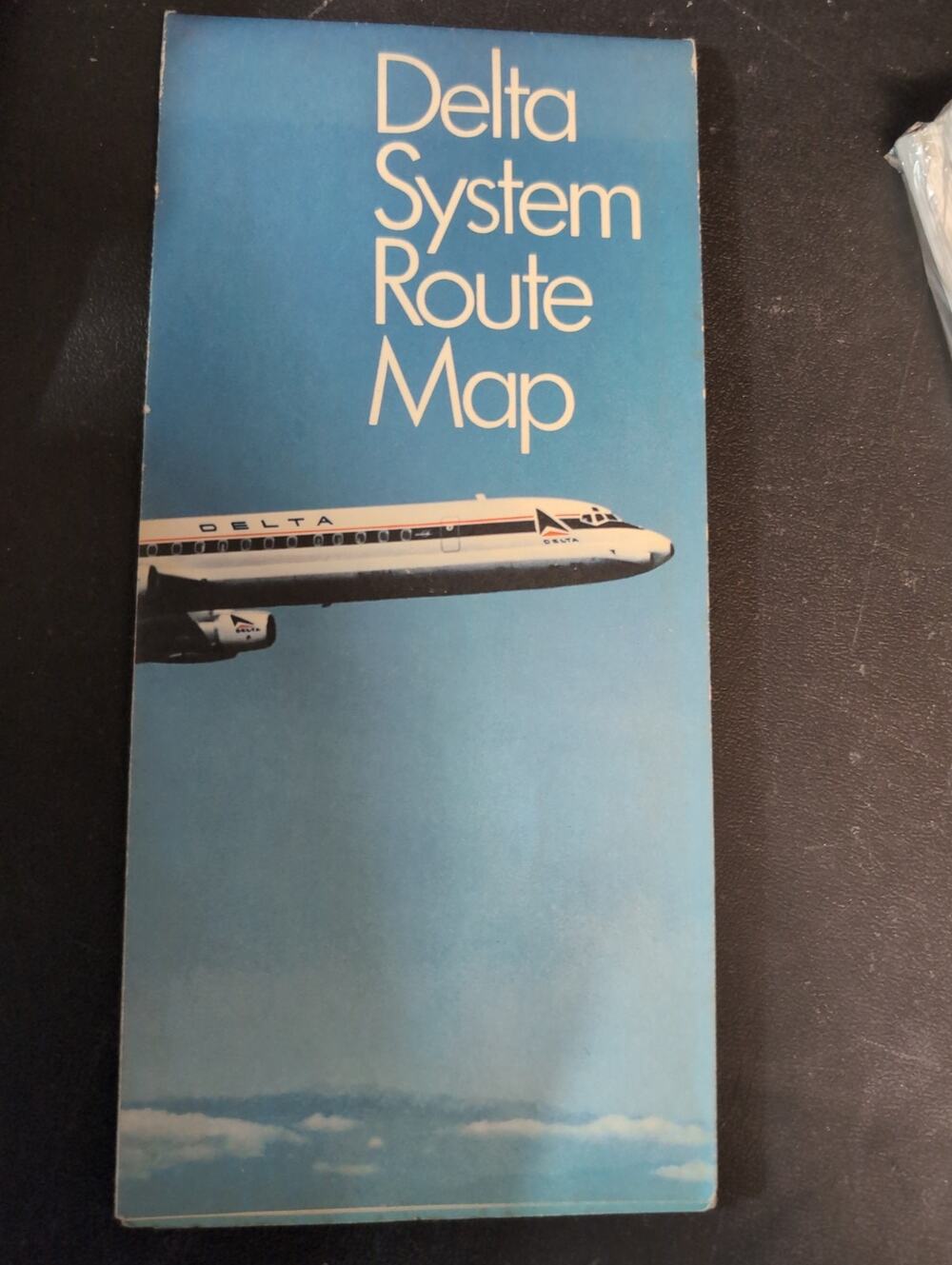 Vtg 1970 Ed. DELTA AIRLINES System Route Inflight Map Aviation Advertising